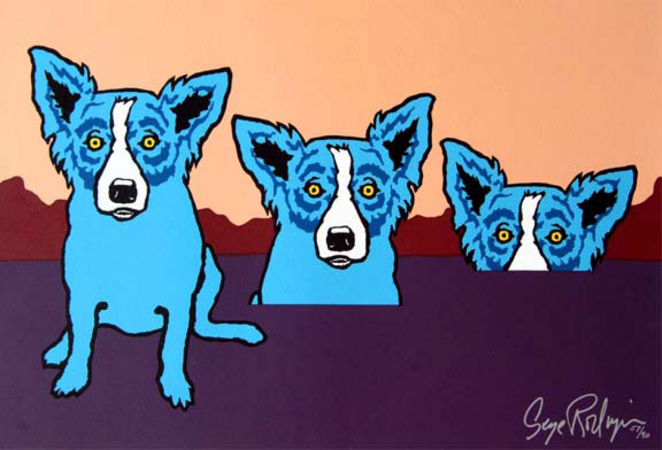 George Rodrigue  Blue Dog Rodigue, A Man and his Dog (ca. 1992